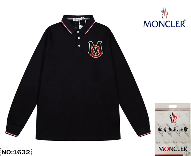 Moncler Long-Sleeve Polo Embroidered Logo