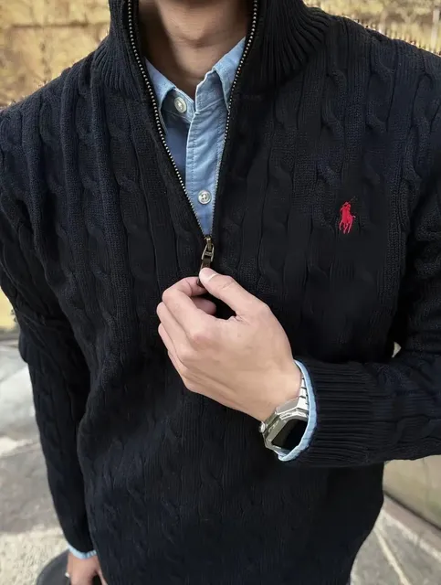 Polo Ralph Lauren Cable Knit Zip-Up Sweater Classic Fit