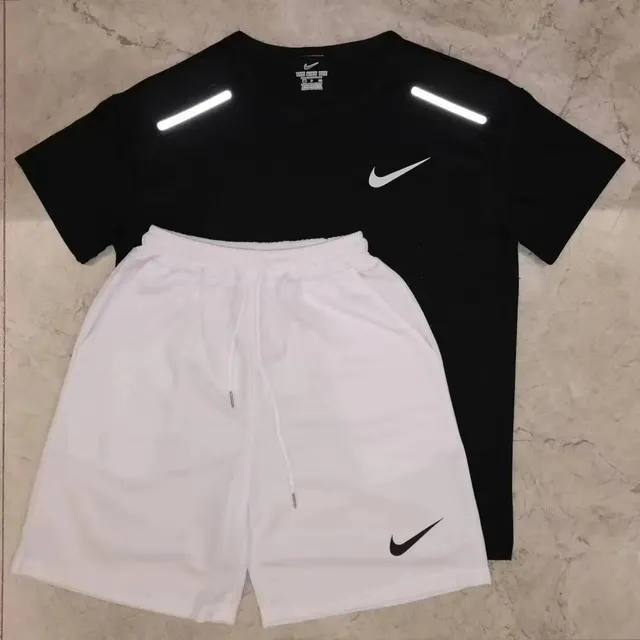 Nike T-Shirt and Shorts Set Reflective Stripe