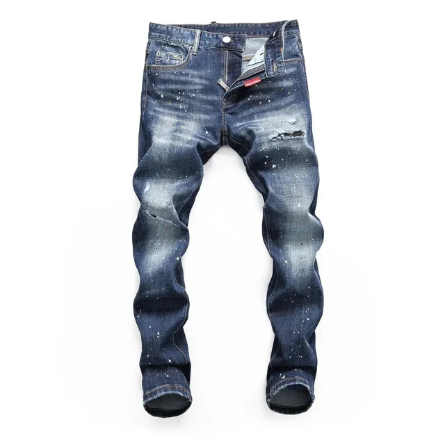 Dsquared2 Slim Fit Jeans Paint Splatter Distressed