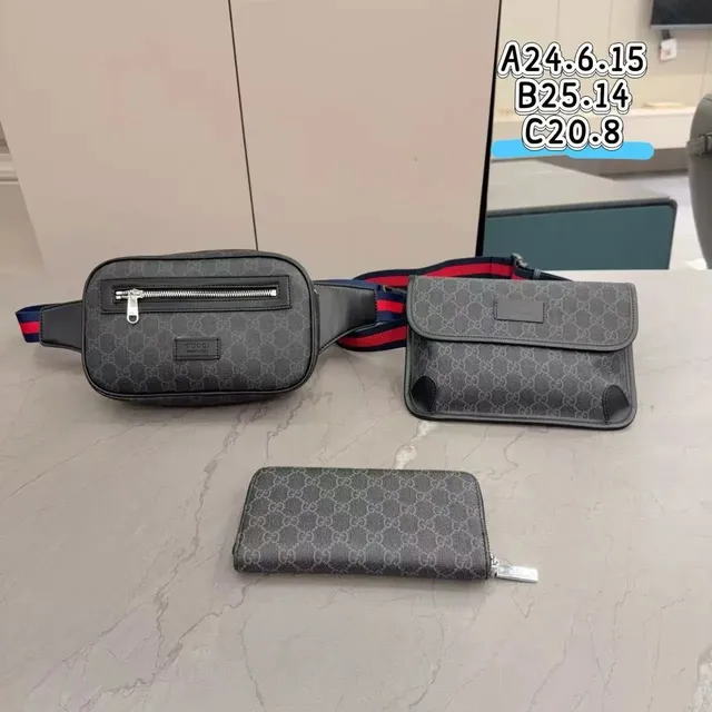 Gucci GG Marmont Belt Bag and Wallet Set Monogram Canvas