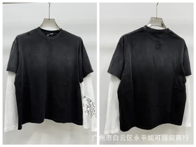 假两件长袖/水洗黑