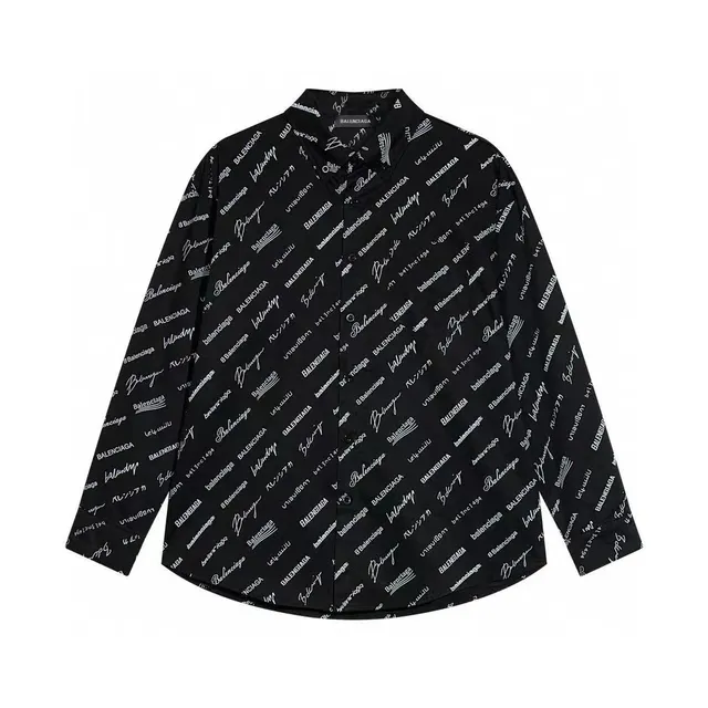 Balenciaga Logo Print Shirt All-Over Logo