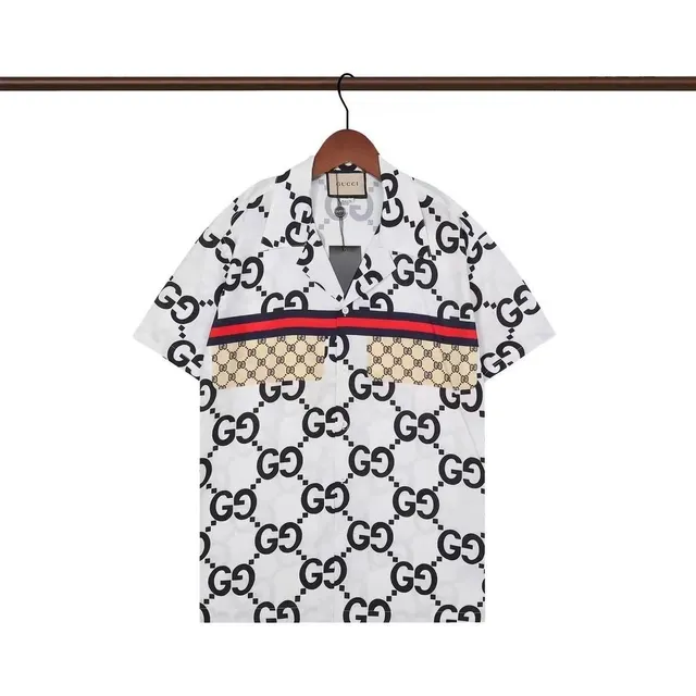 Gucci GG Print Shirt Web Stripe Patch Pocket