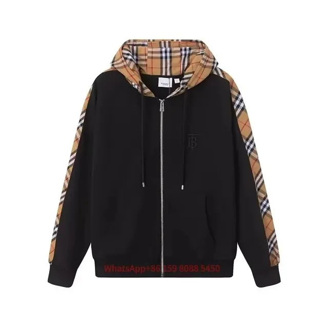 Burberry Zip-Up Hoodie Vintage Check Sleeve