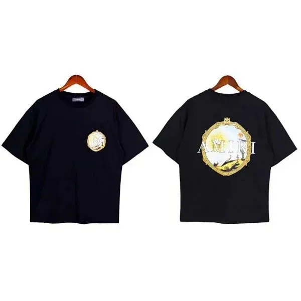 Amiri Graphic Tee Gold Embroidered Logo
