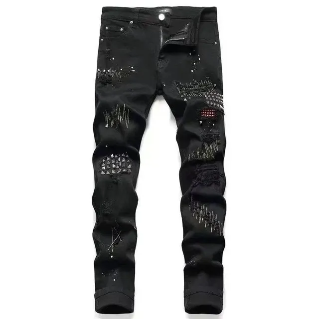 Amiri Distressed Jeans Studded and Embellished