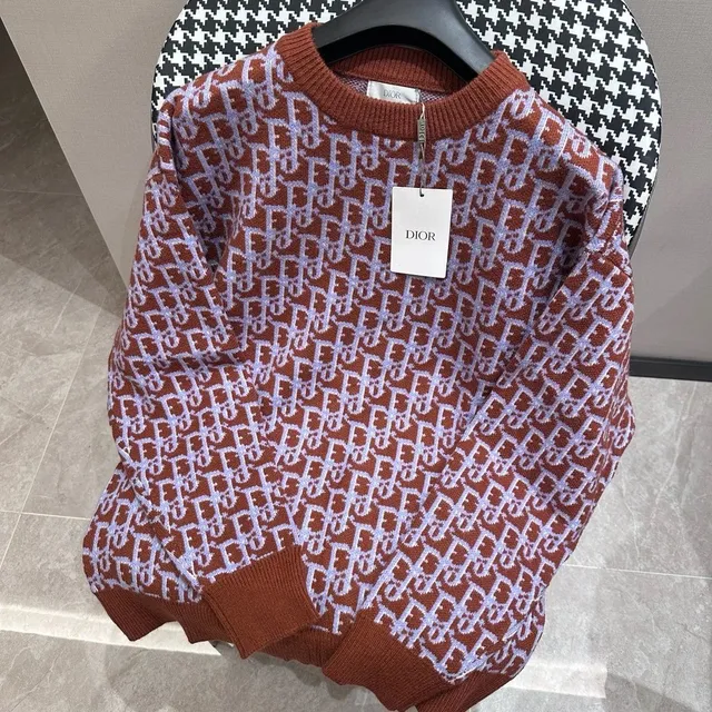 Dior Oblivion Knit Sweater Oblique Logo Intarsia