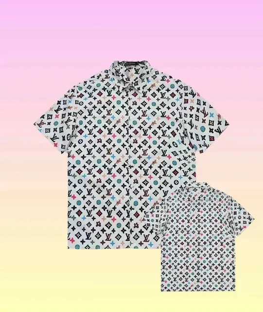 Louis Vuitton Short-Sleeve Shirt Multicolor Monogram Print