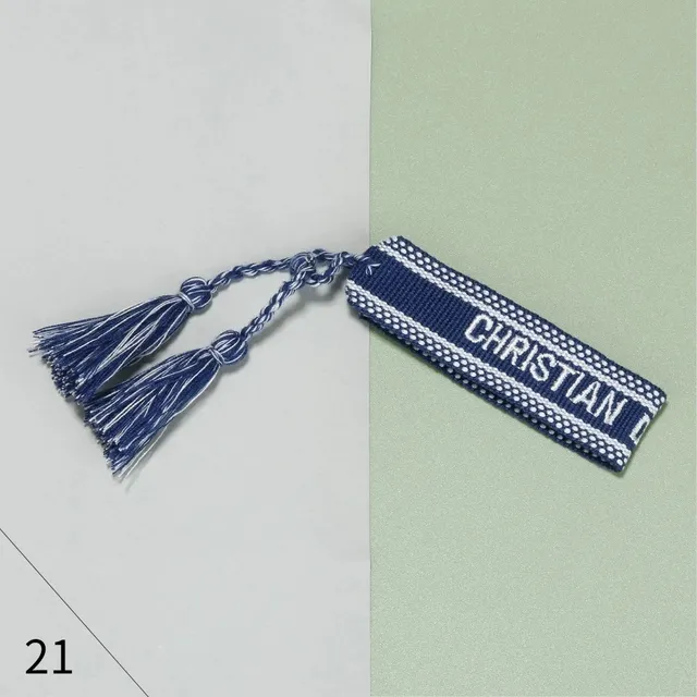 Dior Woven Bookmark Navy and White Logo Tape