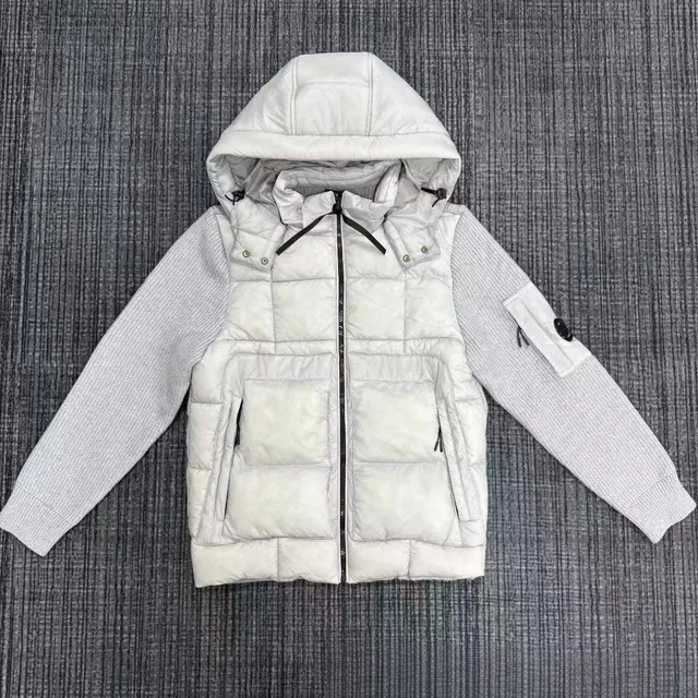 Stone Island Hybrid Hooded Jacket Two-Tone Knit and Puffer
