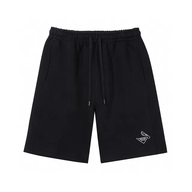 Prada Logo-Embroidered Shorts Black