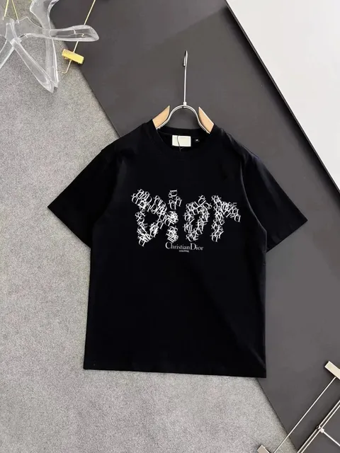 Dior T-Shirt Oblique Logo Print