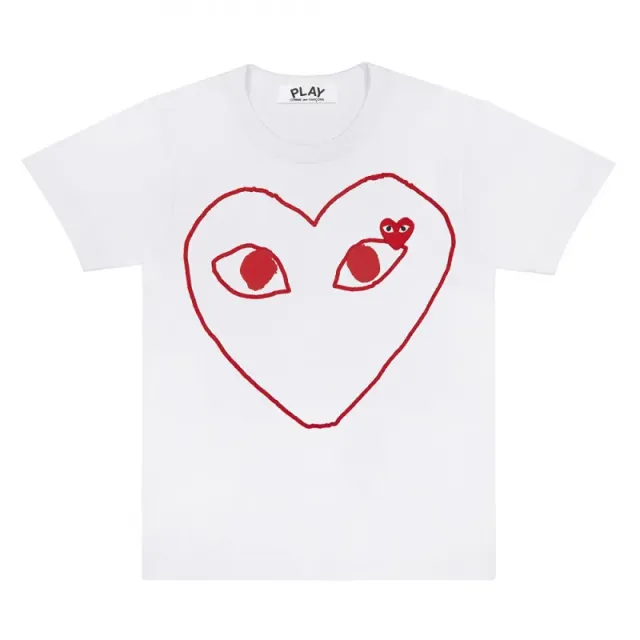 Comme des Garçons Heart Logo T-Shirt Red Heart Eyes