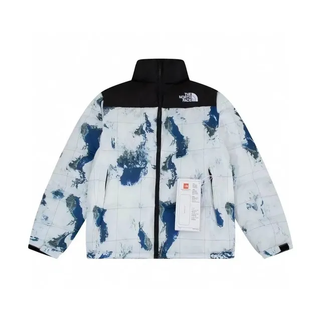 The North Face Nuptse Jacket World Map Print