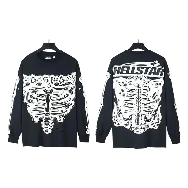 Hellstar Long-Sleeve Graphic Tee Rib Cage Print