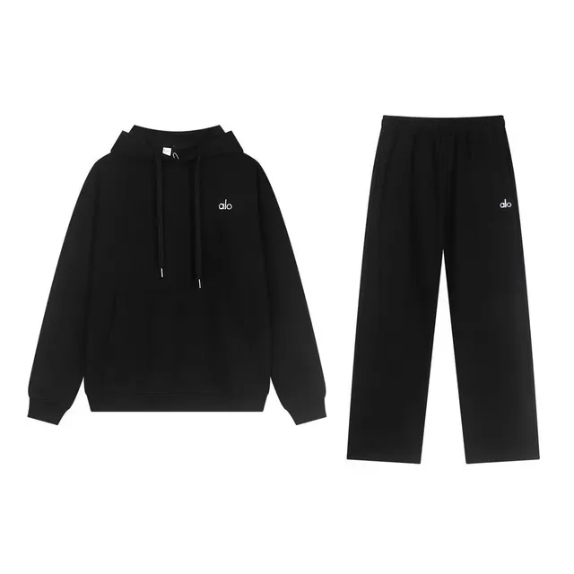 黑色连帽直筒-套装(升级版本,尺码:S-XL)