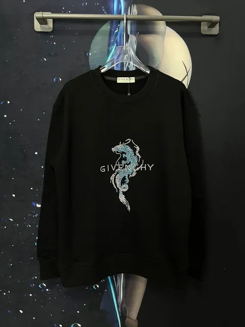 Givenchy Crewneck Sweatshirt Crystal Dragon Embroidery