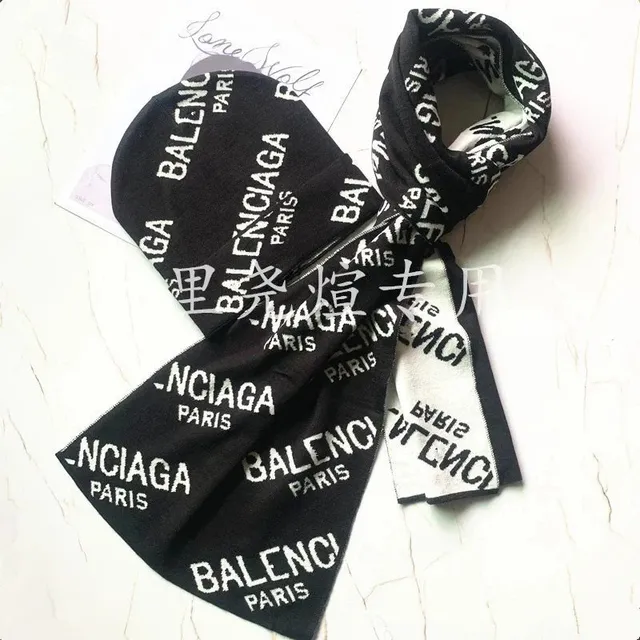 Balenciaga Logo Scarf All-Over Print