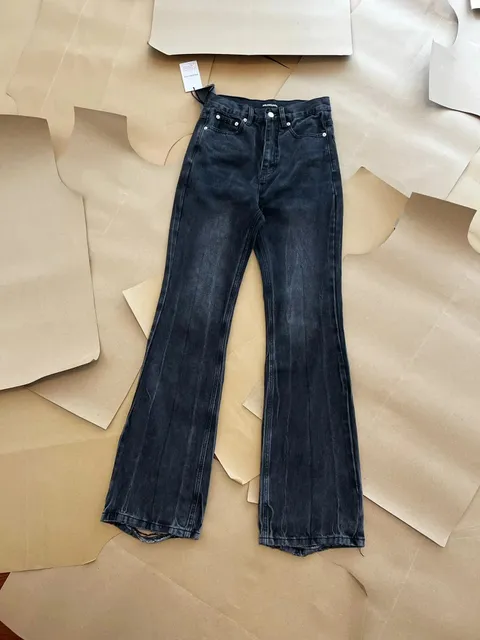 Balenciaga Flared Jeans Distressed Black
