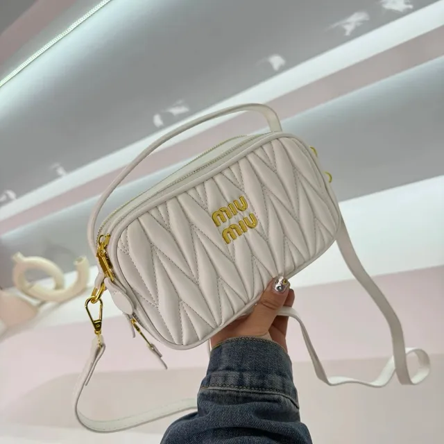 Miu Miu Matelassé Camera Bag Quilted Leather