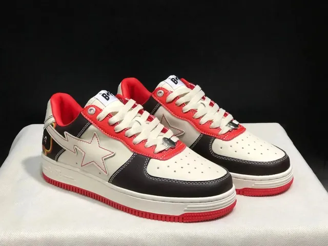 BAPE Shark Low White Black Red