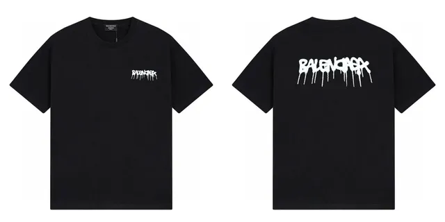 Balenciaga Logo Print T-Shirt Dripping Logo