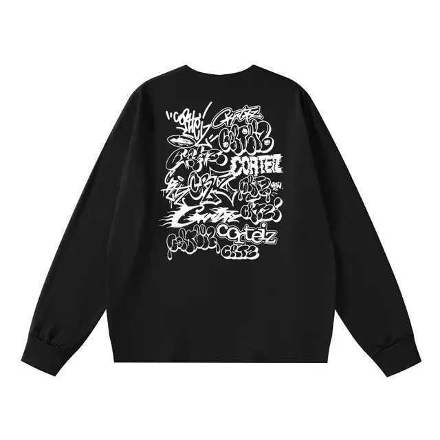 Corteiz Graffiti Print Sweatshirt White Logo Spray