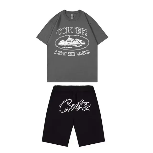 T-Shirt and Shorts Set Corteiz Rules The World
