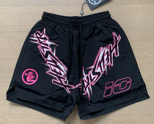 Hellstar Graphic Shorts Pink Logo Print