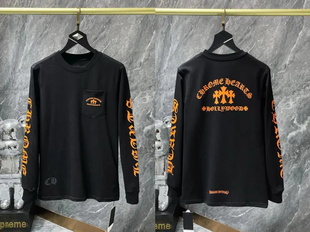 Chrome Hearts Long Sleeve Pocket Tee Hollywood Cross