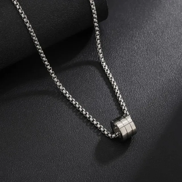 Chrome Hearts Cylinder Pendant Necklace Brushed Steel
