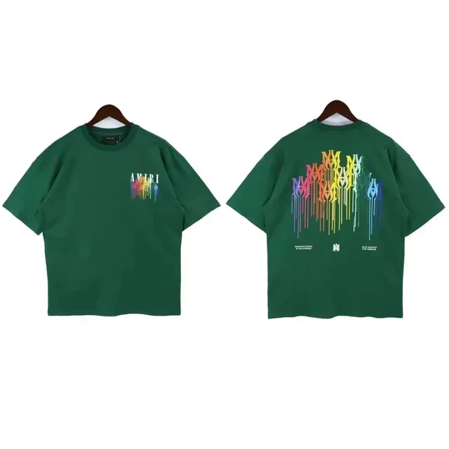 Amiri Graphic Tee Rainbow Drip Logo