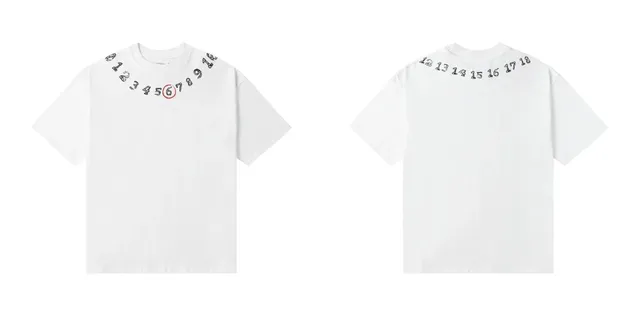 Maison Margiela Numbered Tee Embroidered Numbers