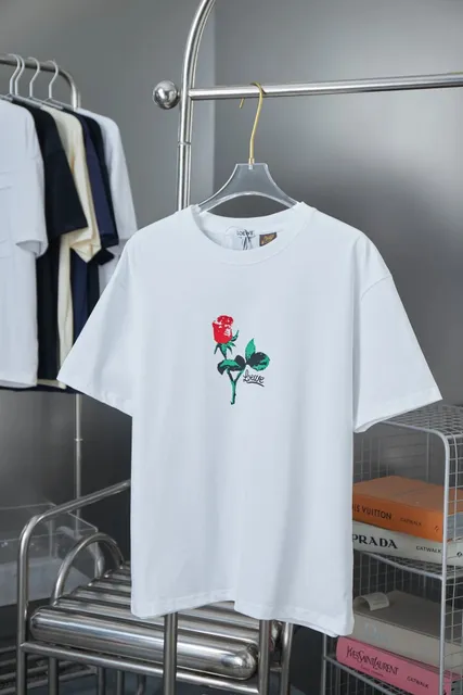 Loewe Rose Graphic Tee Red Rose Print