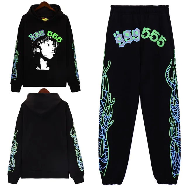 Corteiz Hoodie and Joggers Set 999 555 Graphic