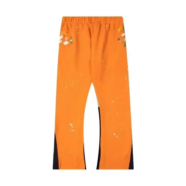 Off-White Paint Splatter Joggers Orange with Floral Print