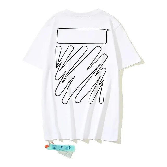 Off-White T-Shirt Diagonal Lines Print