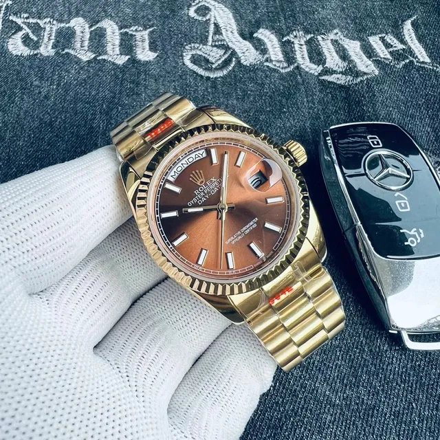 黄金色壳·咖盘钢带 36MM【适用男女】