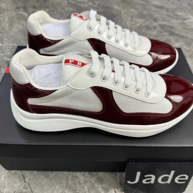 Prada Linea Rossa Sneaker Burgundy Patent & Mesh
