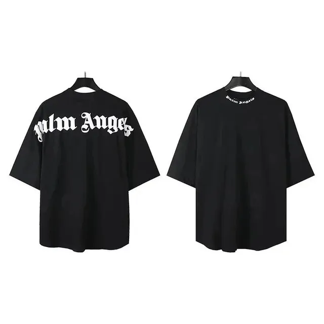 Palm Angels Oversized T-Shirt Gothic Logo Print