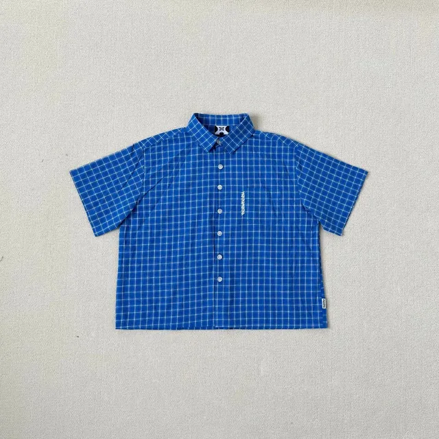 Palace Short-Sleeve Button-Up Shirt Grid Check