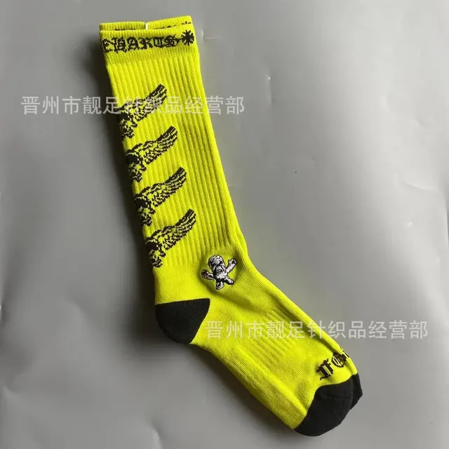 Chrome Hearts Crew Sock Winged Skull Print