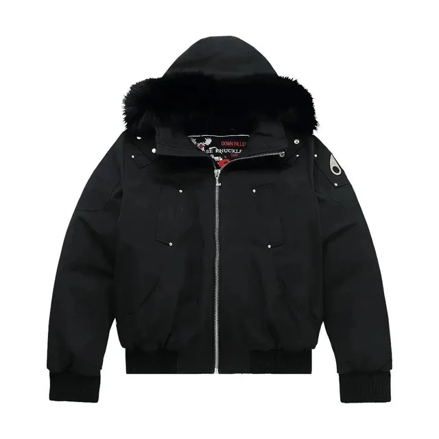 Canada Goose Down Filled Jacket Black with Fur Trim Hood