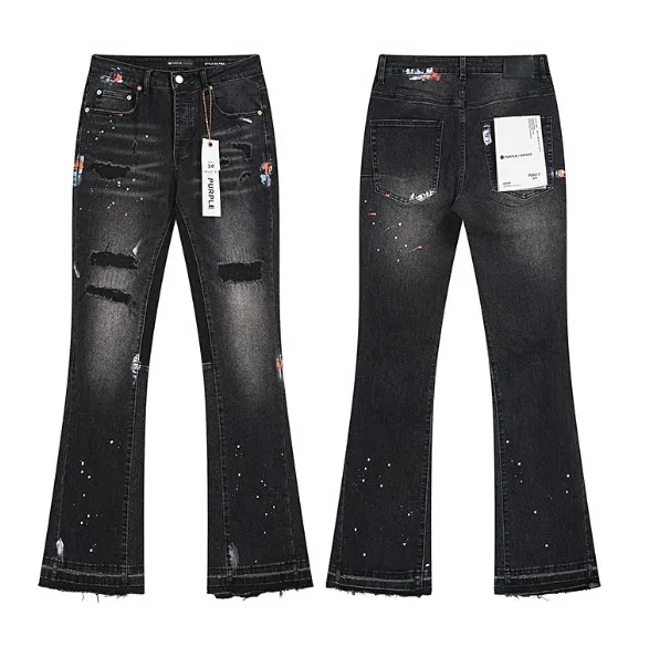 Denim Tears Flared Jeans Paint Splatter Distressed