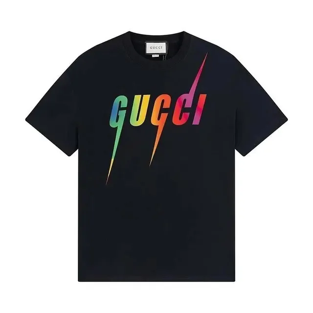 Gucci Logo T-Shirt Rainbow Lightning