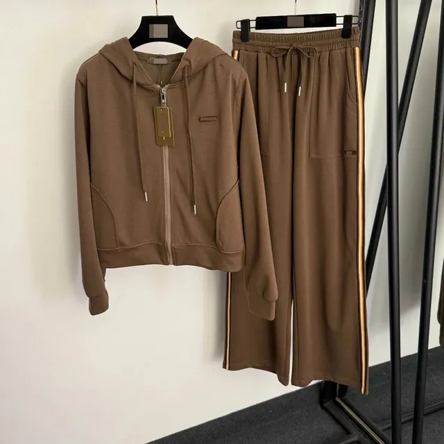Hoodie and Jogger Set Brown Two-Piece