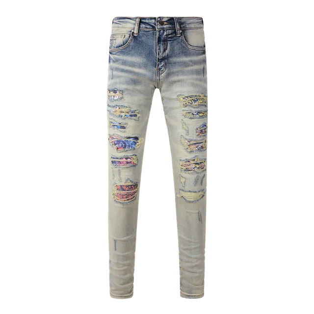 Levi's 501 Skinny Distressed Patchwork