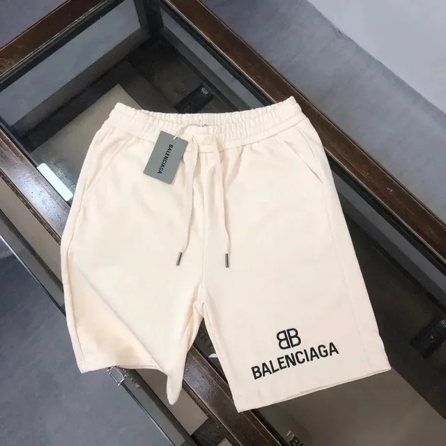 Balenciaga Logo Shorts Beige with Black Logo