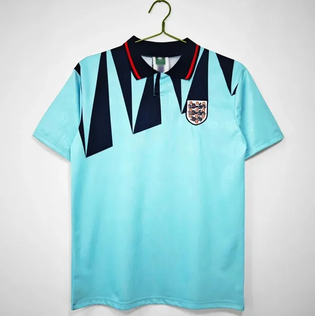 England National Team × Umbro 1990 World Cup Home Jersey Light Blue with Navy Zigzag
